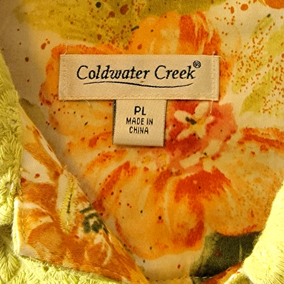 Coldwater Creek Eyelet Cotton Eyelet Blazer Size Large Petite 100% Cotton - Picture 3 of 5